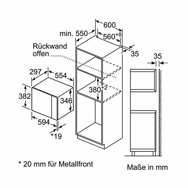 SIEMENS IQ500 EINBAU - MIKROWELLE EDELSTAHL BF525LMS0 : Finden Sie die