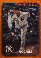 2024 Topps Base Set Series 1#247 Clay Holmes Orange Crackle Foil Board