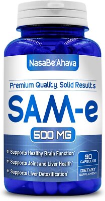 Nasa Beahava SAM-e 500mg - Joint, Brain, Liver & Mood Support - 90 Capsules 
