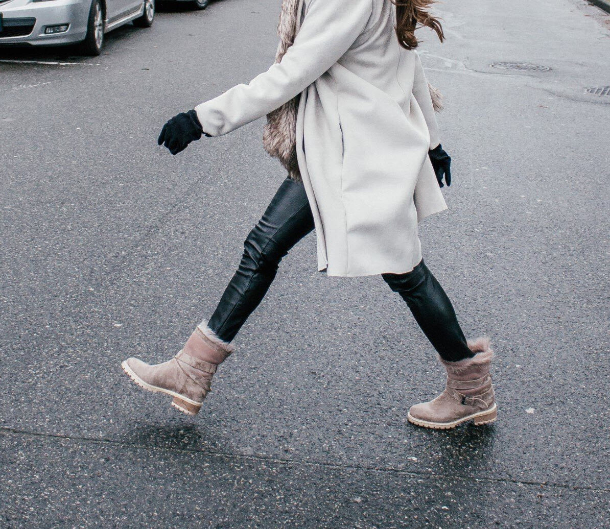 Ross & Snow Leather Shearling Boots Ross & Snow Cristiana Boots Genuine Shearling Lined Moto  main image 2