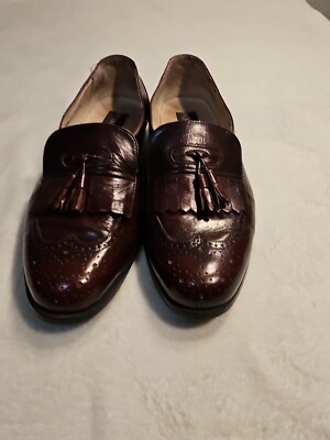 Botany 500 Brown Leather Dress Loafers Slide On Shoes Size  display picture 1