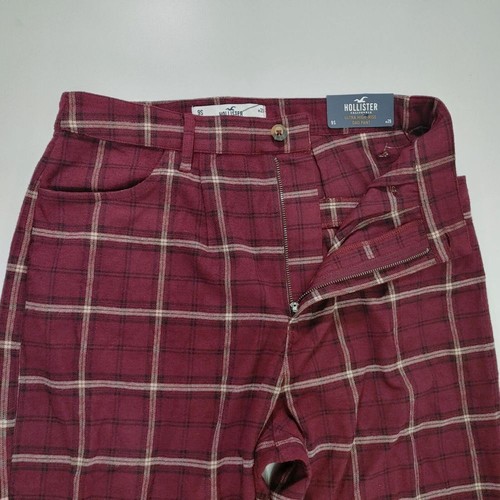 Pantalón Borgoña Cuadros Pierna Recta Clásico Cuadros Ventana Talla 9S W29 - Imagen 7 de 12