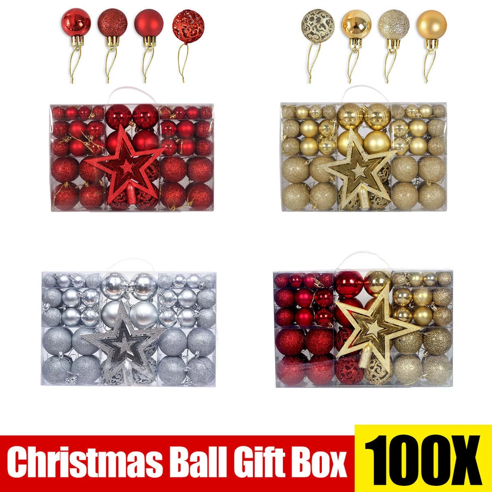 TWSOUL 2025 100Pcs Large Christmas Decor Baubles Tree Xmas Balls Party Wedding Ornament