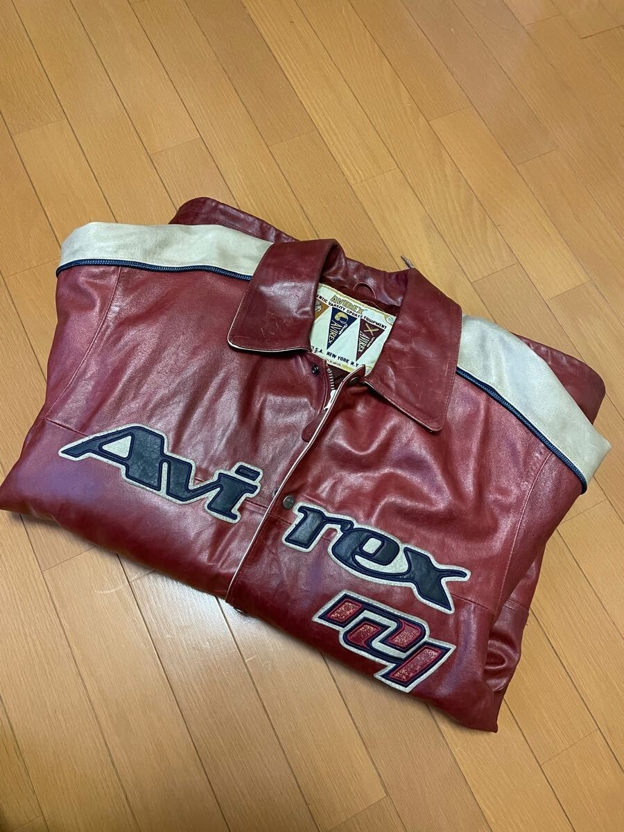 超希少✨️90s アヴィレックス ゴーラーズ レザー ジャケット 牛革 S アヴィレックス AVIREX 90's GOALERS VARSITY JACKET / ナイ