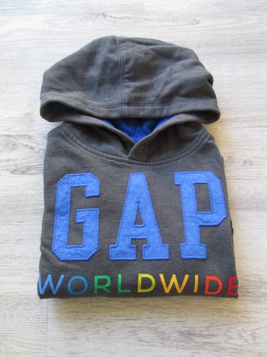 ❤ GAP Kids Worldwide Rainbow hoodie sweatshirt XS 4 5 cotton grey - Picture 18 of 24