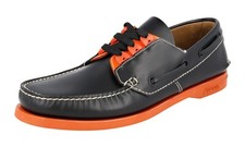 PRADA Boat Deck Yacht Shoes - Model 2EG271 - Black Orange NEW -  US 11 EU 44