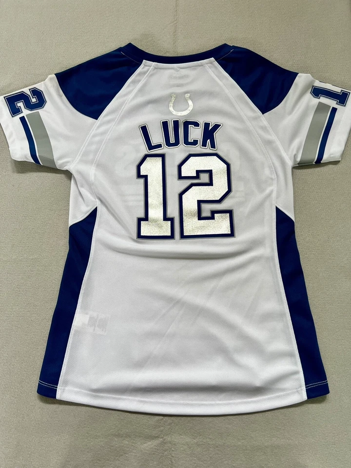 Camiseta deportiva para mujer Majestic Indianapolis Colts estrás talla pequeña Foto 2 de 4