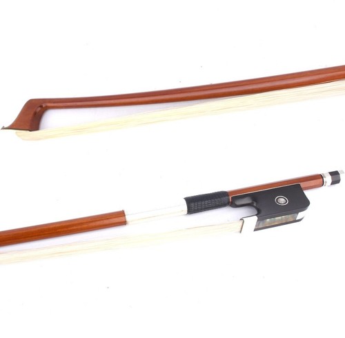 E.Sartory Copy Master Pernambuco Viola Bow Ebony Parisan eye Frog Silver Stiff - Picture 10 of 12