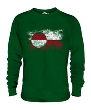 GREENLAND DISTRESSED FLAG UNISEX SWEATER TOP KALAALLIT NUNAAT GREENLANDIC