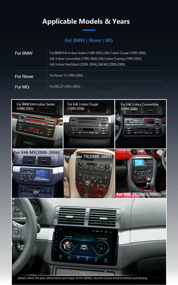 9'' Car Stereo Radio GPS DAB Mirror Link OBD For BMW E46 M3 Rover 75 MG ZT 98-06 Foto 4 de 4