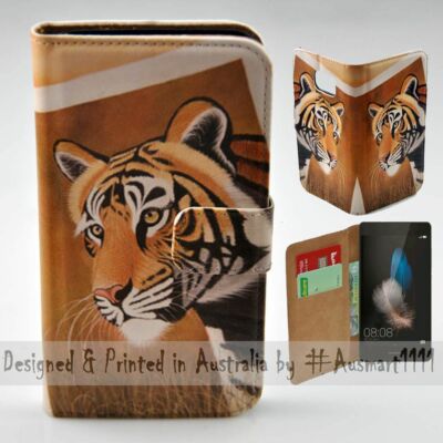 For Huawei Series - Tiger Safari Theme Print Wallet Mobile Phone Case Cover
