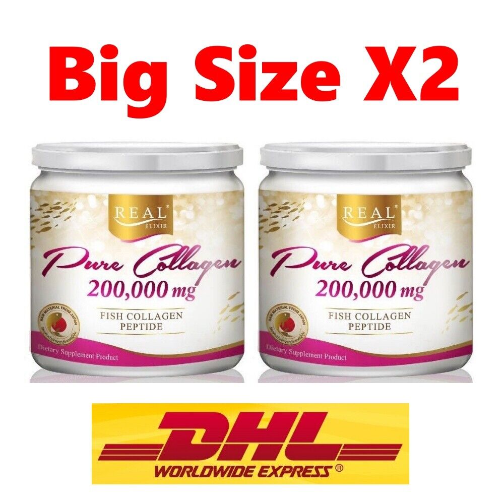 2x Real Elixir Pure Collagen 200,000 mg Fish Collagen Peptide Reduce Wrinkle 1. miejsce ogólnie