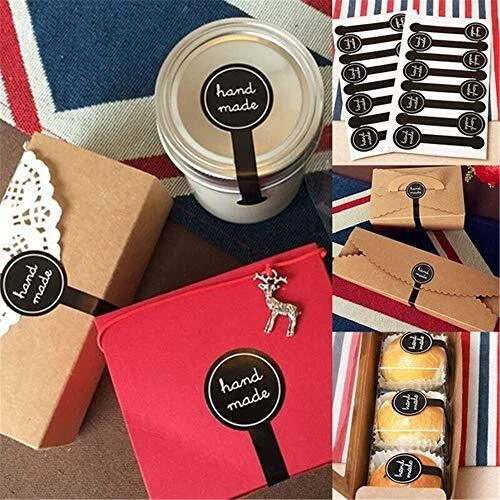  200 pegatinas para hornear piruletas hechas a mano, etiqueta larga piruleta negra - 200 un. Foto 2 de 4