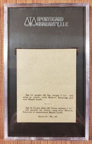 1936 O-Pee-Chee V304D #99 Jack Shill Toronto Maple Leafs Rookie Hockey Card SGC5 - Picture 2 of 2