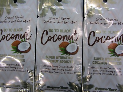 50 PACKETS SUPRE GO TO BLACK COCONUT BRONZER SUPER HYDRATING TANNING LOTION