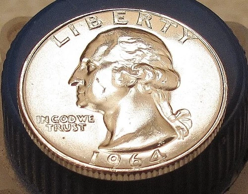 1964 Uncirculated Quarter 90%  Silver Blazing Luster #407 ~ 11