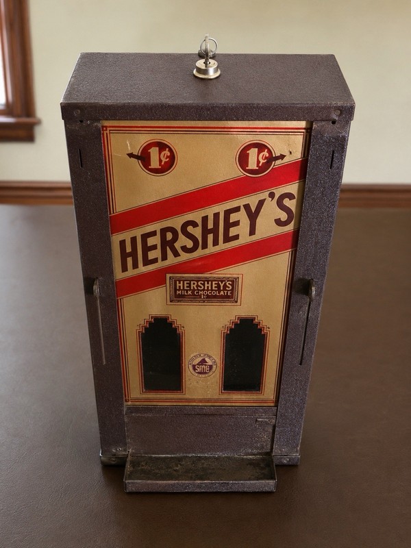 VINTAGE HERSHEY'S CHOCOLATE 1 CENT SHIPMAN TABLETOP VENDING MACHINE