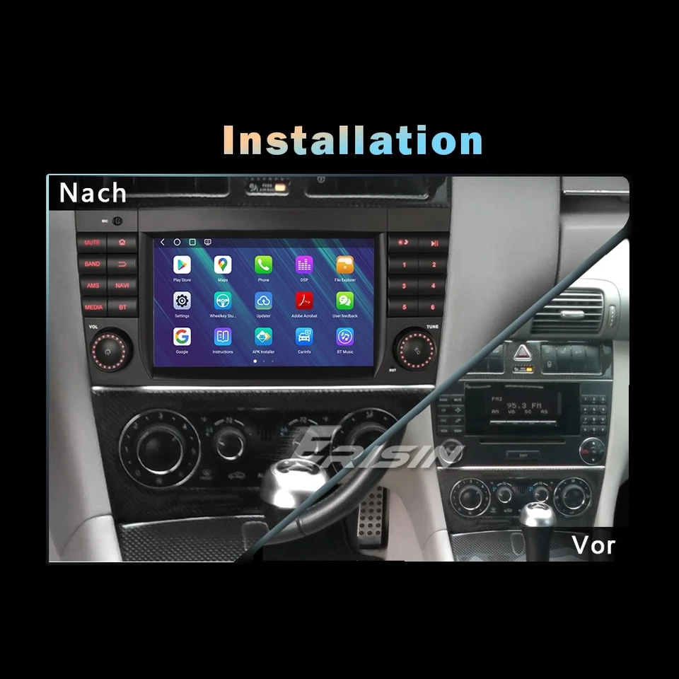 8+128GB CarPlay Android 14 Autoradio Navi Mercedes-Benz C/CLC/G Klasse W203 W463 - Bild 2 von 4