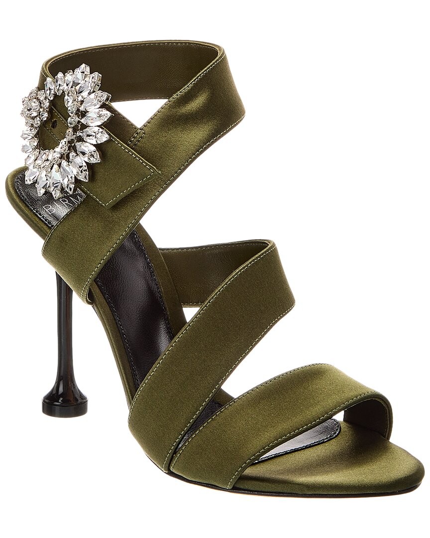 Alexandre Birman Antonia Crystals 100 Satin Sandal Women's Green 36