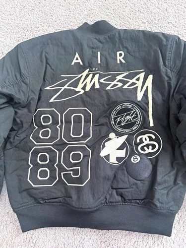 Nike X Stussy Reversible Limited Edition Black Bomber Jacket Men's S FJ9153-010 - product listing photo