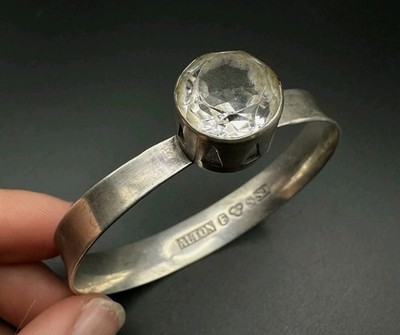 Alton Modernist Armreif Silber & Bergkristall Schweden Skandinavien Designer 