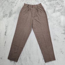 Vintage 80s 35th 10th Pants Womens Size 9 Houndstooth High Rise Pleated Tapered