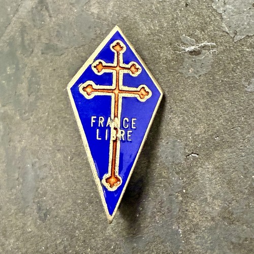 Original WWII Free French Unit Badge Enameled FFI
