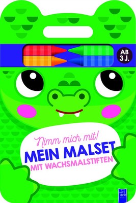 Nimm mich mit: Mein Malset mit Wachsmalstiften 3+ (Cover Krokodil) | Taschenbuch