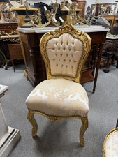 Louis XVI Dining Occasional Chair Gilt Reupholstered Rococo Style (30 Available)