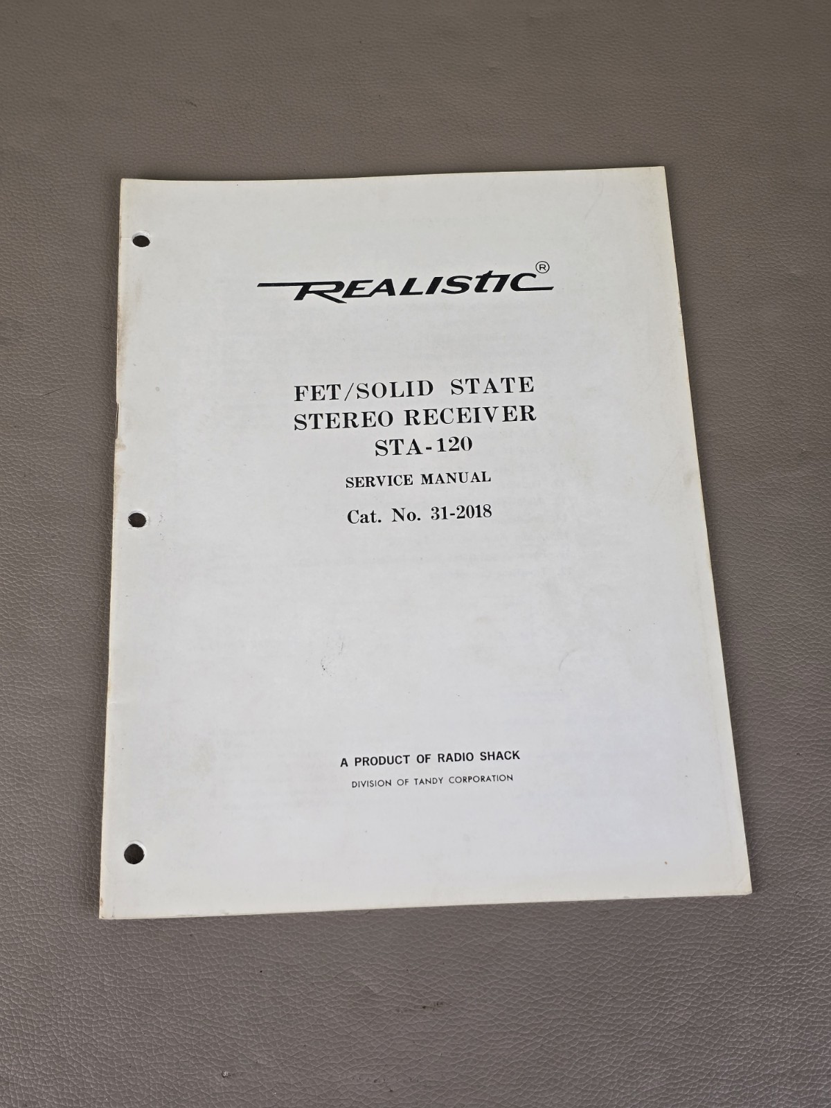 Realistic FET/Solid State Stereo Receiver STA-120 Service Manual D-6352