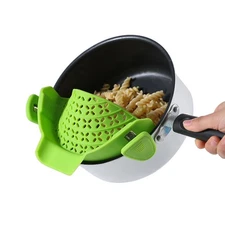 Silicone Pot Strainer Clip On Spout Kitchen Gadget Side Drain Pasta Filter