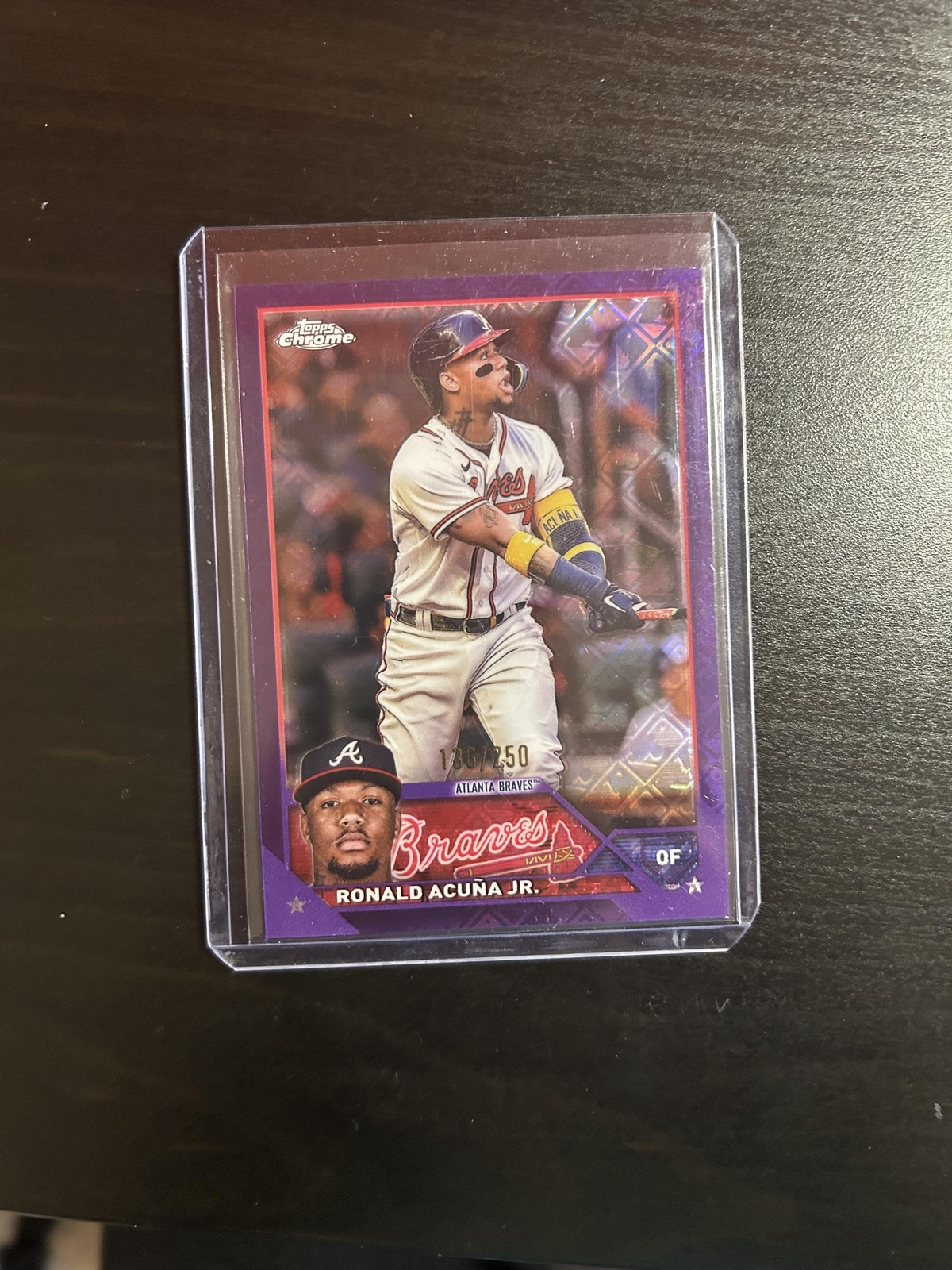 2023 Topps Chrome Logofractor Edition #39 Ronald Acuna Jr Purple Refractor #/250