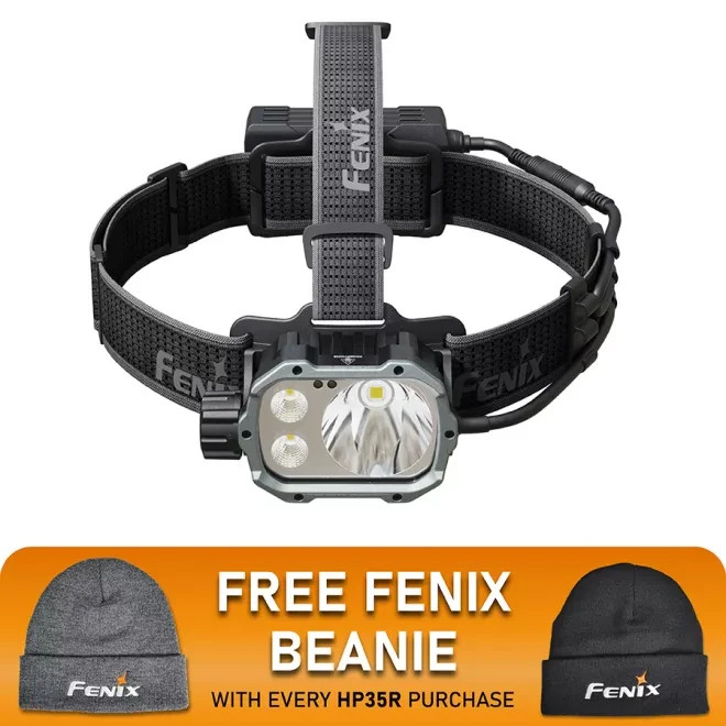 Fenix HP35R Headlamp Torch 4000 Lumens WITH FREE BEANIE HAT - 5 Year UK Warranty