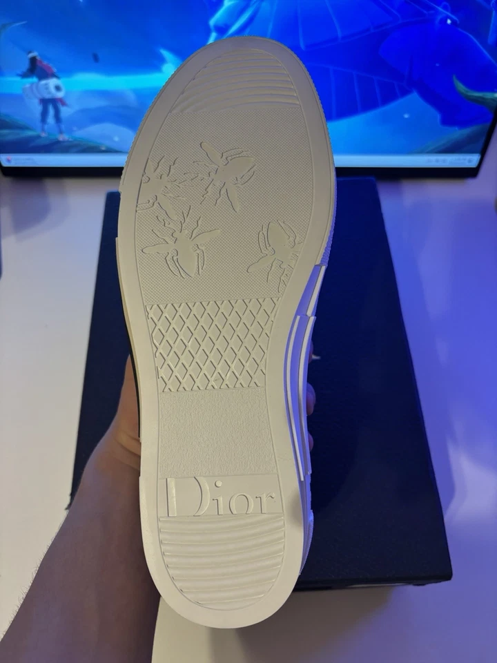 Dior B23 League Low Top Sneaker White/Black, Oblique Canvas, Size 7 - Image 4 of 4