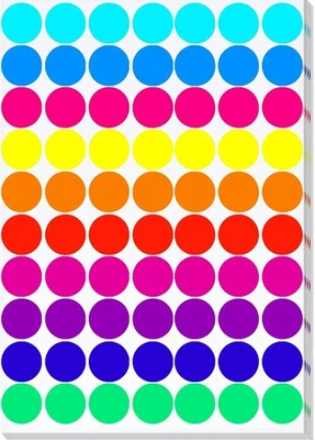 DARFUKEI Dot Sticker 2100 Pcs, 3/4" Blank Garage Sale Price 0.75 inches, Multicolor