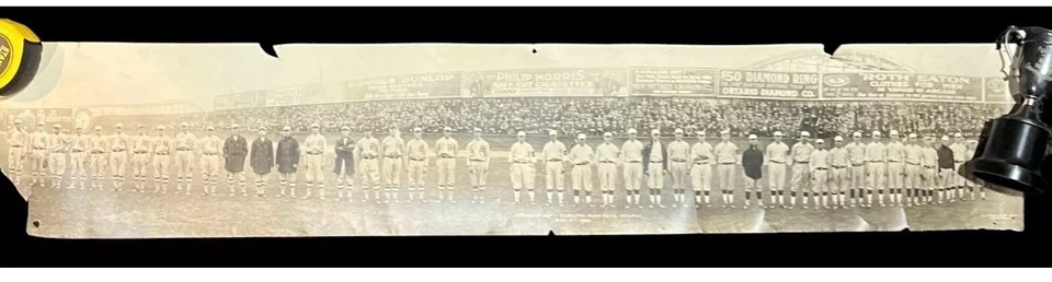 1922 Toronto vs Reading Aces Baseball Opening Day Panoramic Chief Bender + - Imagem 2 de 4