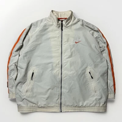 Nike Y2K Trackjacke Windbreaker XL Creme Orange Swoosh Vintage 2000er - Bild 1 von 4