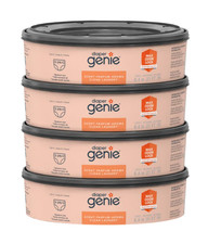 Diaper Genie Clean Laundry Scent Round Refill 4-pack, 1080-count, Plus 1 Carbon