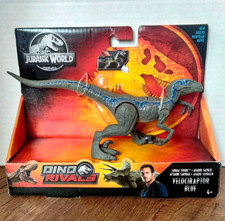 2018 JURASSIC WORLD DINO RIVALS SAVAGE STRIKE VELOCIRAPTOR BLUE - NEW IN PKG