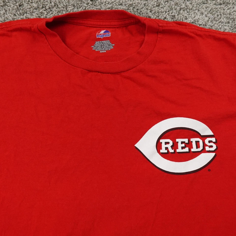 辛辛那提红人队衬衫男式 M 红色美国职棒大联盟棒球 Joey Votto 19 短袖 T 恤 — 第 3/4 张图片