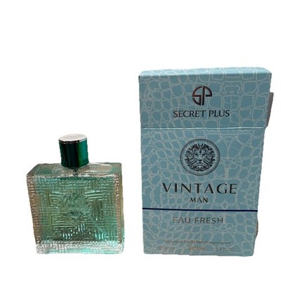 Vintage Man Eau Fresh Eau De Parfum Men Cologne 3.4 oz 100 ml New Box