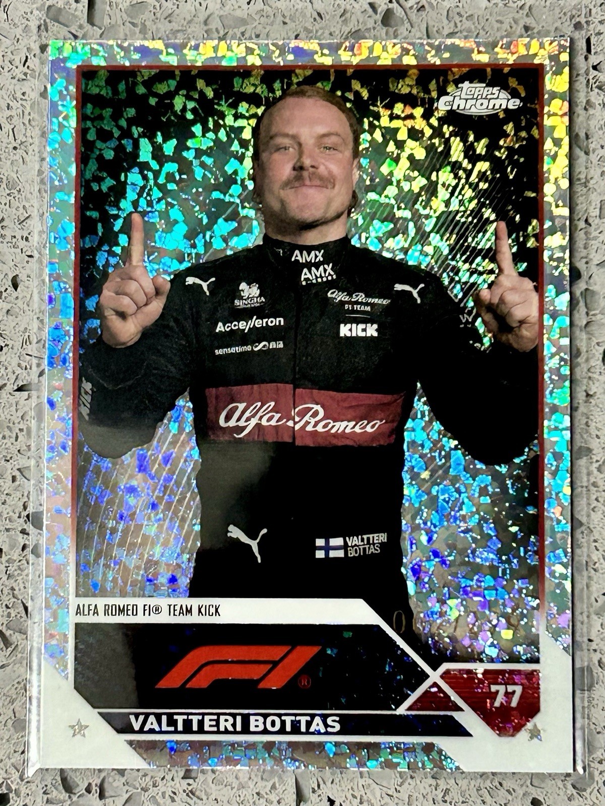 Valtteri Bottas 2023 Topps Chrome F1 #36 Mini Diamond Refractor #/299