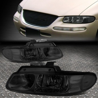FOR 96-99 CARAVAN VOYAGER OE STYLE SMOKED CLEAR CORNER PROJECTOR HEADLIGHT LAMPS