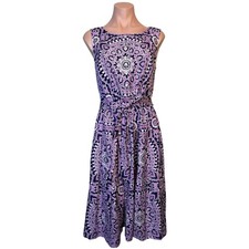 NWOT Talbots Poplin Fit & Flare Shirt Midi Dress 6 Tie Waist 100% Cotton Preppy