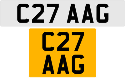 C27 AAG OLD STYLE 3X3 NUMBER PLATE ANN AMY ASH ADA ALF ALS AVA ANDY NUMBER PLATE
