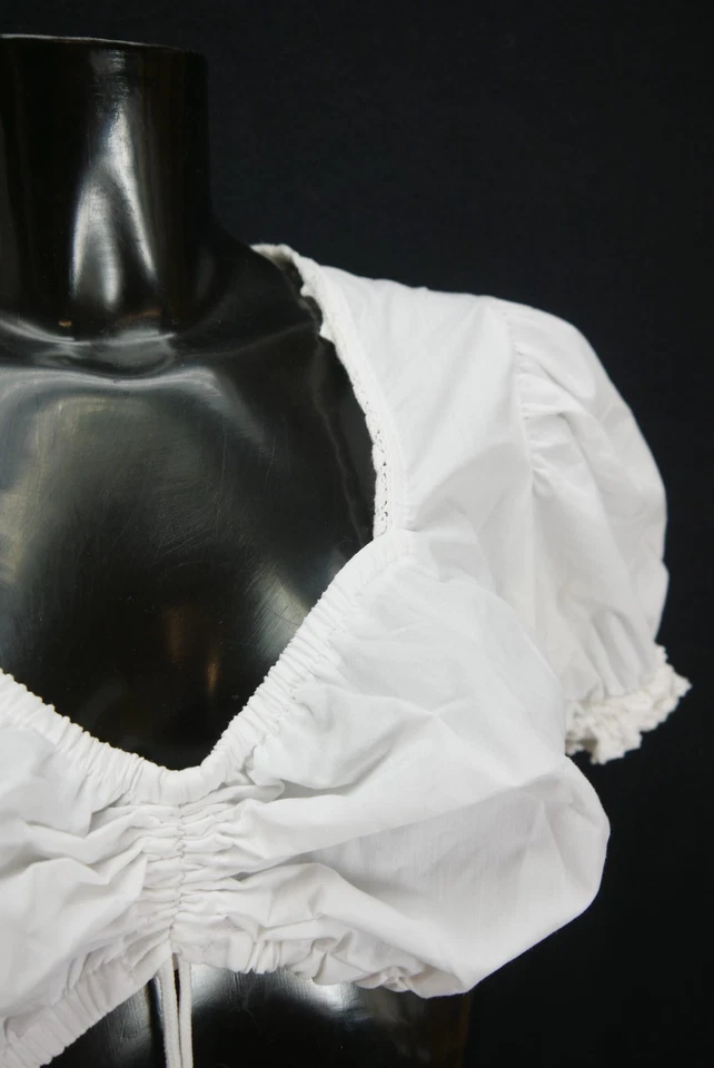 Gr.44 Dirndlbluse weiß Bluse für Dirndl Stockerpoint mit Spitze B11317 - Bild 2 von 4