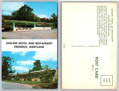 DanDee Motel Restaurant Frederick Maryland Postcard