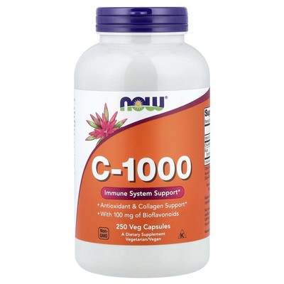 Now Foods C-1000 With 100 mg of Bioflavonoids 250 Veg Capsules GMP Quality
