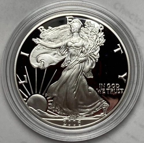 2006-W American Eagle One Troy Oz. 99.9% Silver Proof Coin w/Case, Box, & COA