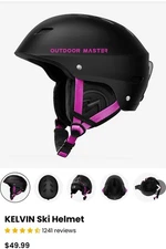 Pink  OutdoorMaster Ski Helmet with ASTM Certified Safety